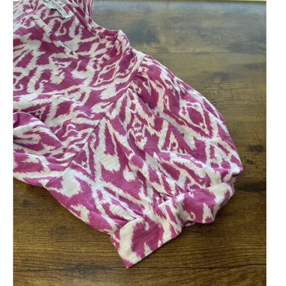 Chico's Womens 2/L Magenta/White Pullover Blouse Boho/Southwestern Rodeo - Picture 6 of 7